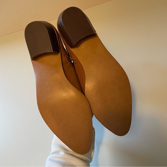 GAP Suede Ankle Boot, Side Zip, Almond Toe, 1 3/8” Heel, Caramel, Size 7, NWOT - Picture 8 of 8